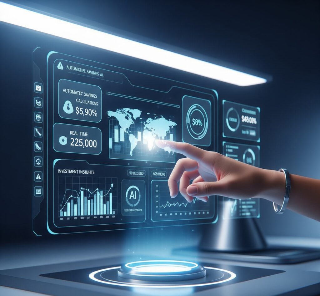 Artificial intelligence managing personal finance through automated insights and smart savings technology