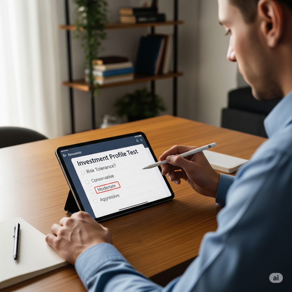 First-time investor using a digital risk tolerance questionnaire